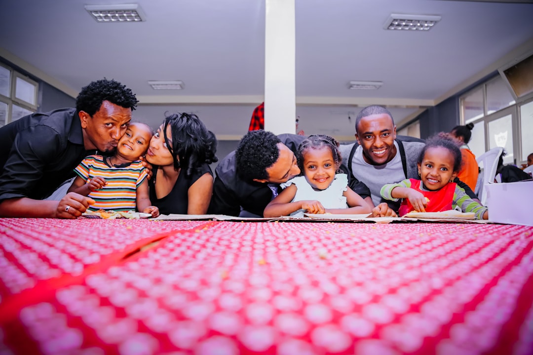 family praying together