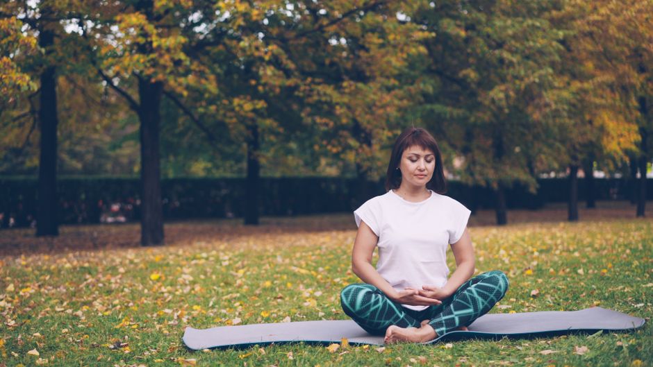 Somatic grounding and mindfulness exercises in a peaceful outpatient counseling room